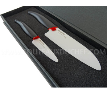 Geschenkset 2 Kyocera keramische messen, witte lemmeten 2