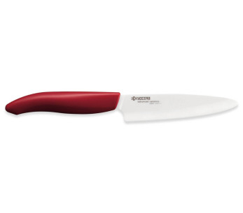 Kyocera kuorimaveitsi 11 cm keraaminen terä punainen kahva