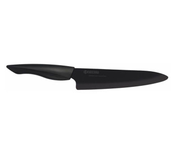 Faca de cozinha Kyocera com lâmina de cerâmica preta de 18 cm