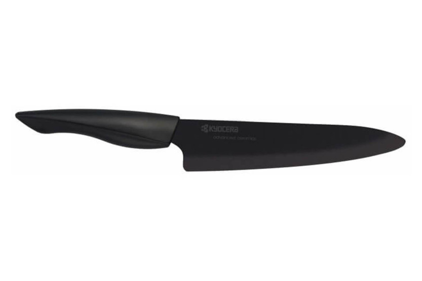 Cuchillo de cocinero Kyocera con hoja de cerámica negra de 18 cm