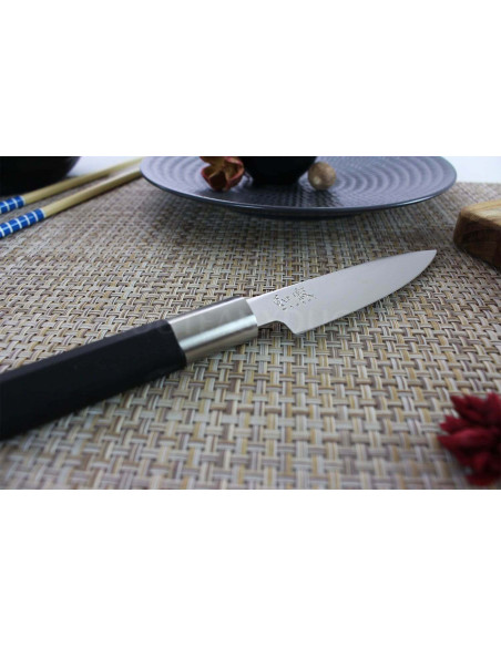 KAI Wasabi Faca japonesa Faca universal preta com 10 cm de lâmina