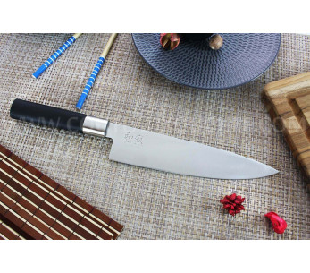 KAI Wasabi Cuchillo de cocinero japonés negro, 20 cm de hoja 2