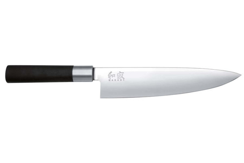 Faca de chef japonesa KAI Wasabi preta, lâmina de 20 cm