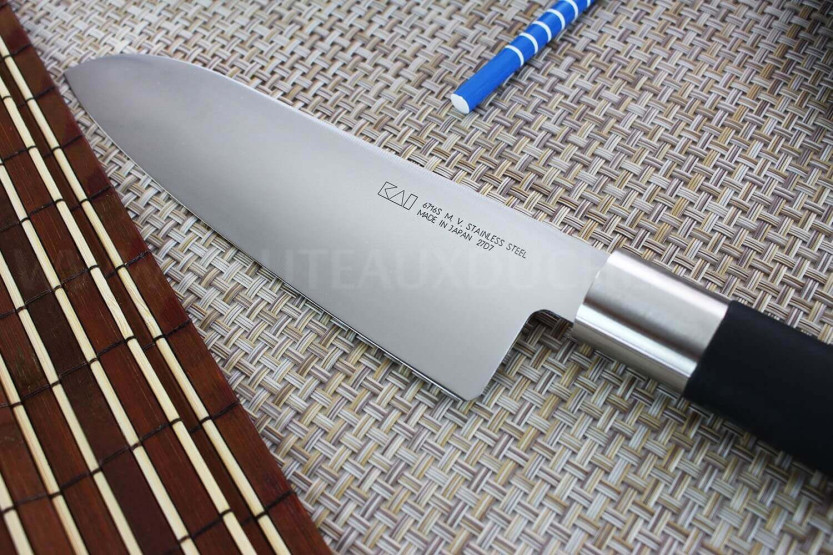 KAI Wasabi Black Japanese santoku knife 16.5cm blade
