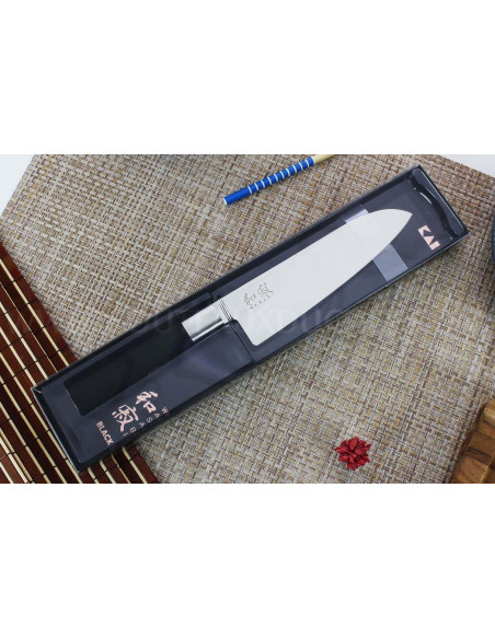 KAI Wasabi Musta Japanilainen santoku veitsi 16.5cm terä