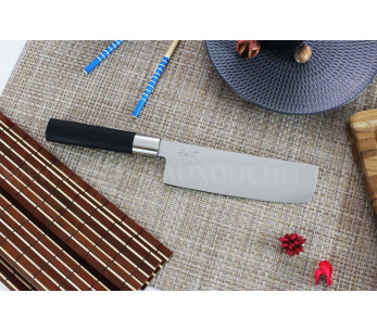 faca nakiri japonês KAI Wasabi Preto plano 16,5cm 2