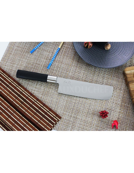 nakiri-kniv japonais KAI Wasabi Sort flad 16,5 cm