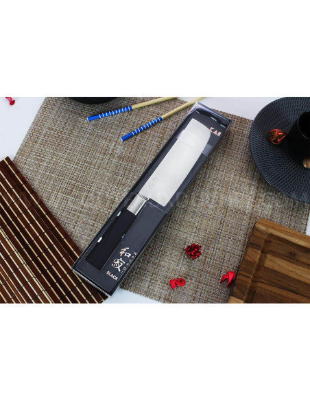nakiri messer japonais KAI Wasabi Schwarz flach 16,5cm