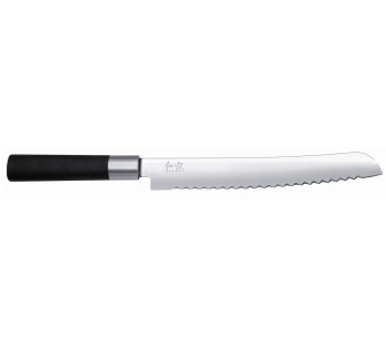 KAI Wasabi Musta Japanilainen leipäveitsi 23cm hammastettu terä