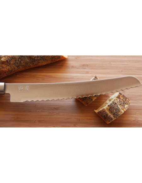 KAI Wasabi Negro Cuchillo de pan japonés Cuchillo de pan 23cm hoja dentada