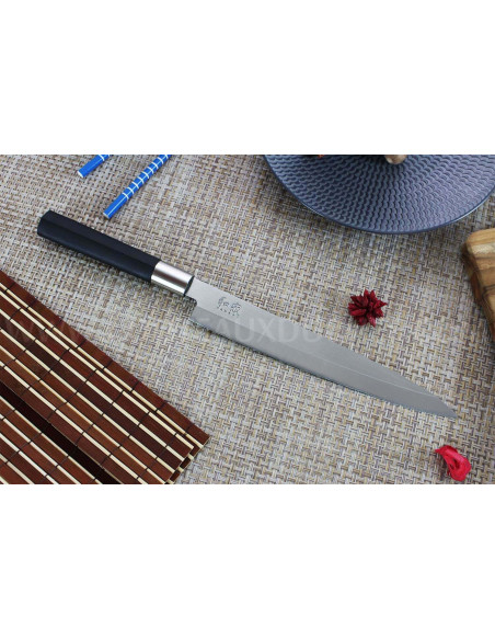 KAI Wasabi svart japansk Yanagiba-kniv 21 cm blad
