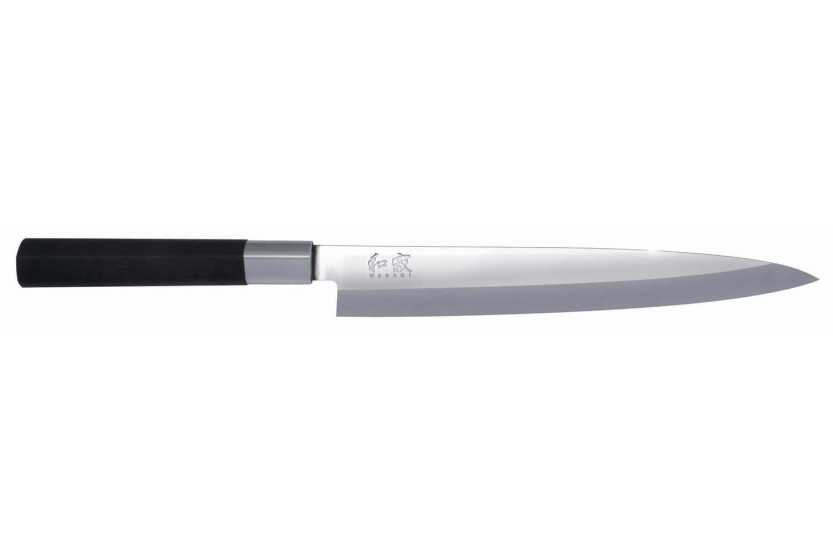 KAI Wasabi svart japansk Yanagiba-kniv 21 cm blad