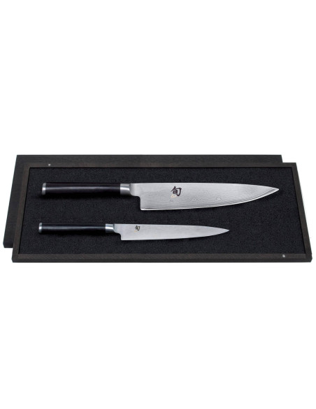 Set om 2 Kai Shun Damaskus japanska knivar