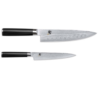 Sett med 2 japanske Kai Shun Damaskus-kniver 2