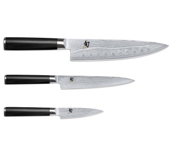 Set mit 3 japanischen Messern Kai Shun Damast 2