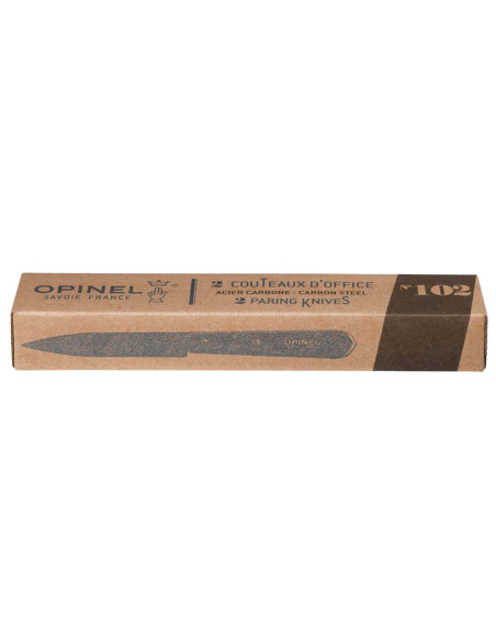 2 Cuchillos de pelar Opinel AF "N°102" Hoja de carbono de 10 cm