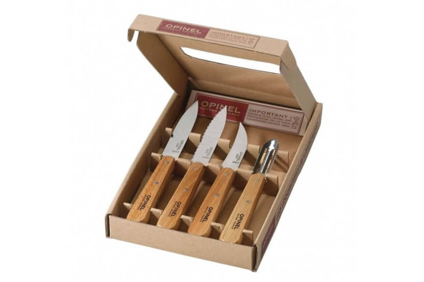 Set of 4 Opinel Les Essentiels beechwood handle knives
