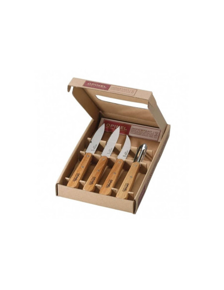 4 kpl Opinel Les Essentiels pyökkipuinen kahvallinen veitsisarja