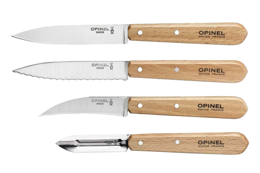 Set of 4 Opinel Les Essentiels beechwood handle knives