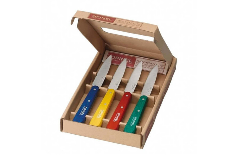 Set van 4 Opinel schilmesjes met gekleurde handvatten