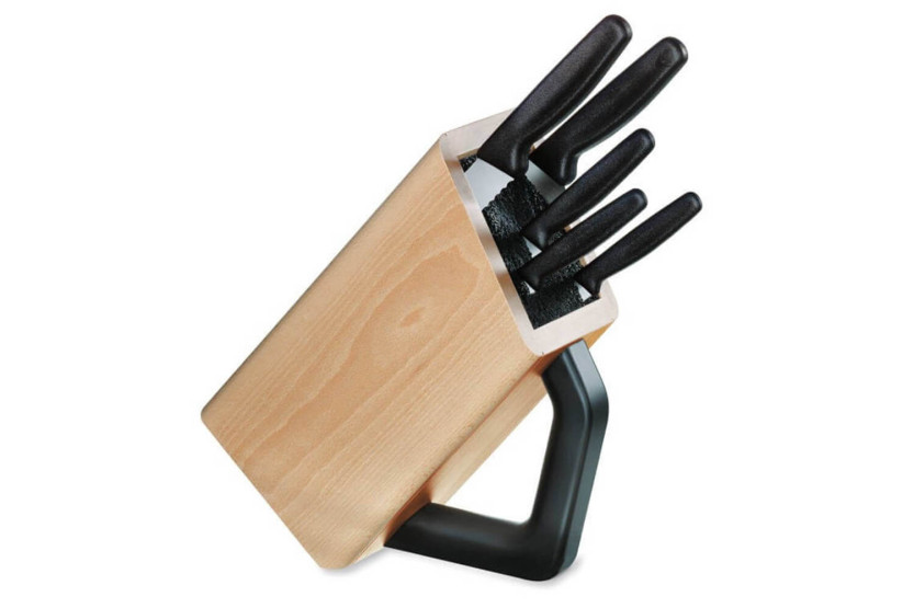 Victorinox universal empty knife block in wood for up to 6 knives