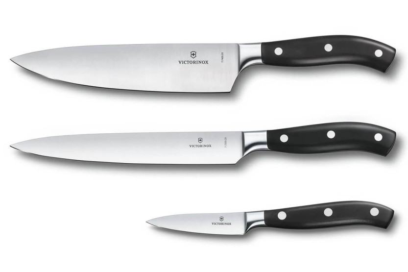 Sett med 3 Victorinox Grand Maître smidde kjøkkenkniver