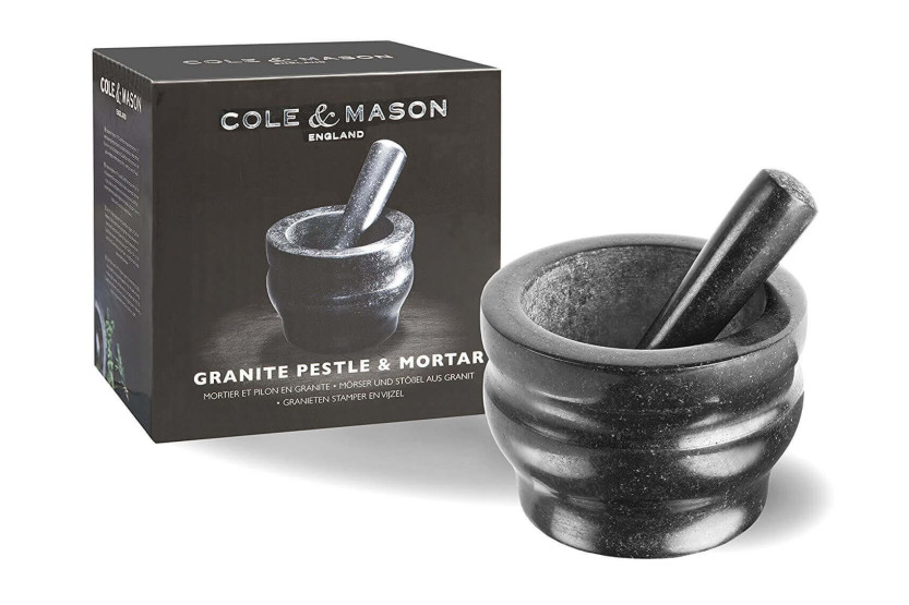 Mortaio e pestello Cole & Mason in elegante granito nero - Diametro 14 cm