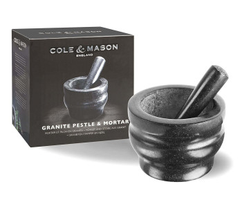 Mortel och mortelstöt i granit 18cm Cole & Mason 2