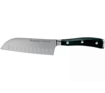 Wüsthof Classic Ikon smidd santoku-kniv 14 cm med granton-eggblad