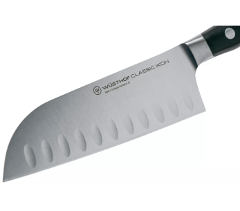 Wüsthof Classic Ikon taottu santokuveitsi 14cm, jossa on granton-teräterä 2