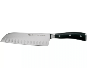 Wüsthof Classic Ikon smidd santokukniv 17cm med granton eggblad