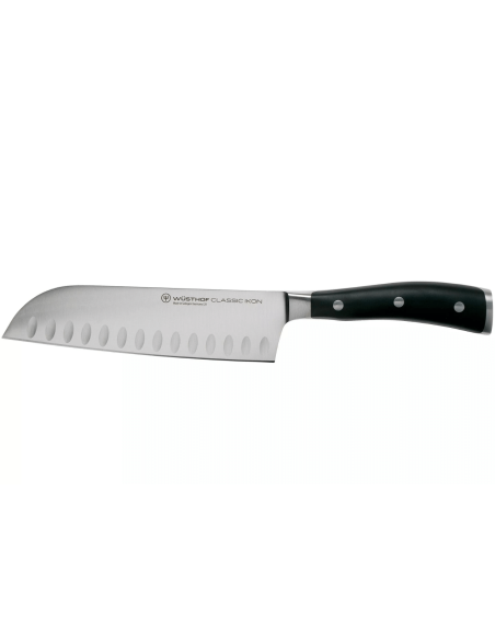 Wüsthof Classic Ikon smedet santoku-kniv 17 cm med granton-kantblad