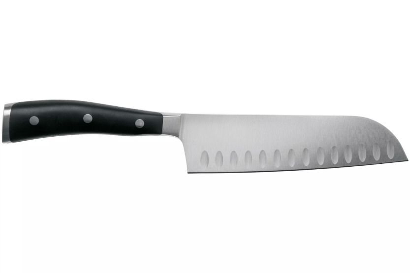 Cuchillo santoku forjado Wüsthof Classic Ikon con hoja con borde grantonde 17 cm