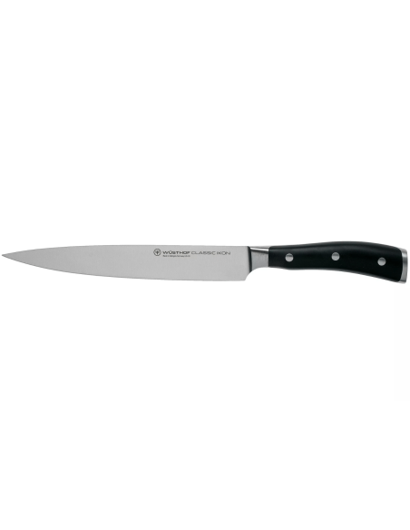 Sett med 3 Wüsthof Classic Ikon smidde kniver - kontor 9 cm + tranchelard 20 cm + kokk 20 cm