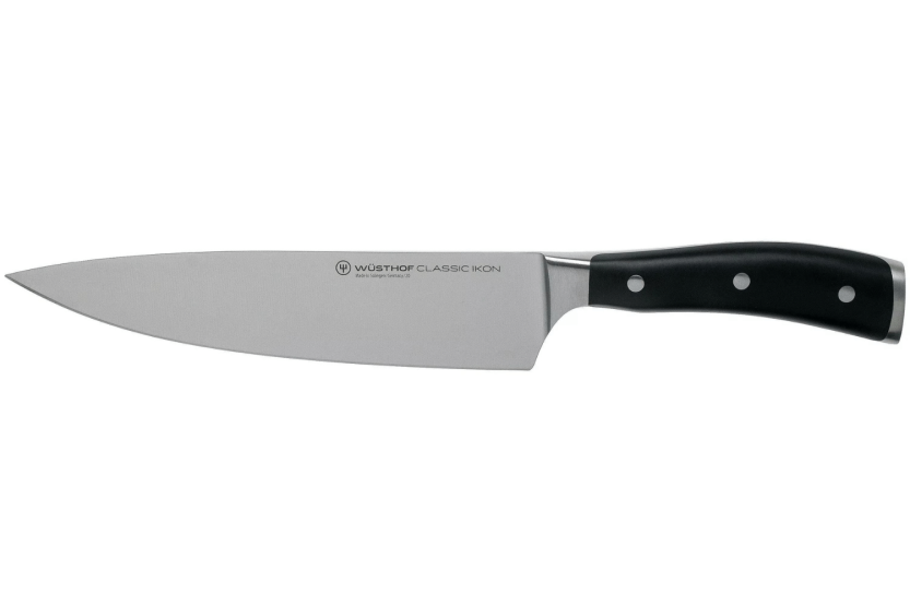 Sett med 3 Wüsthof Classic Ikon smidde kniver - kontor 9 cm + tranchelard 20 cm + kokk 20 cm