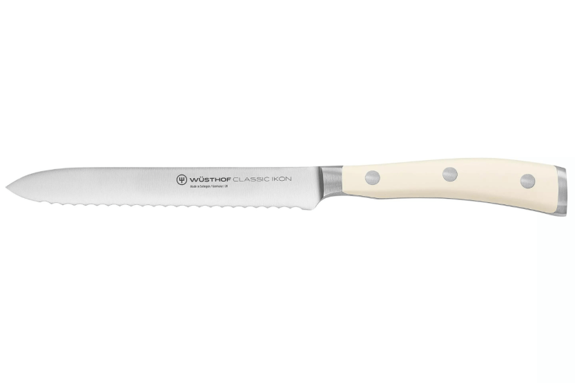 Wüsthof Classic Ikon White smidd korvkniv 14cm tandat blad