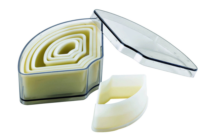 Set aus 7 professionellen Ausstechformen aus Polyglas in einfarbiger Trapezform