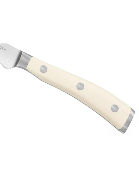 Wüsthof Classic Ikon Valkoinen taottu makkaraveitsi 14cm sahalaitainen terä