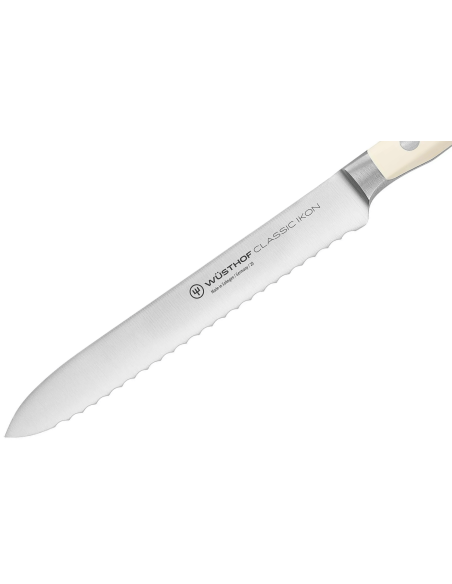 Wüsthof Classic Ikon White forged sausage knife 14cm serrated blade
