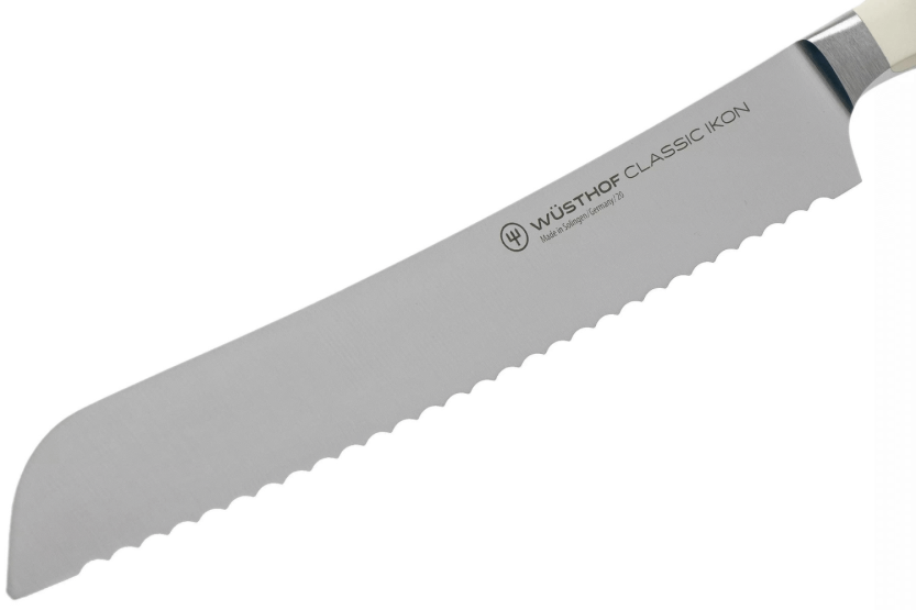 Coltello da pane Wüsthof Classic Ikon bianco forgiato 20 cm