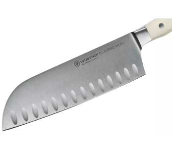 faca santoku forjada branca Wüsthof Classic Ikon com lâmina com convinhas17 cm 2