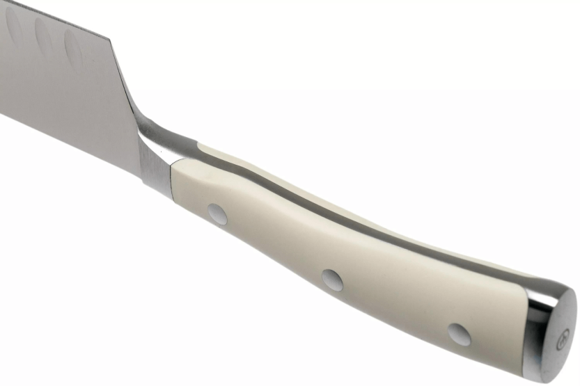 Wüsthof Classic Ikon white forged santoku knife 17cm with granton edgeblade
