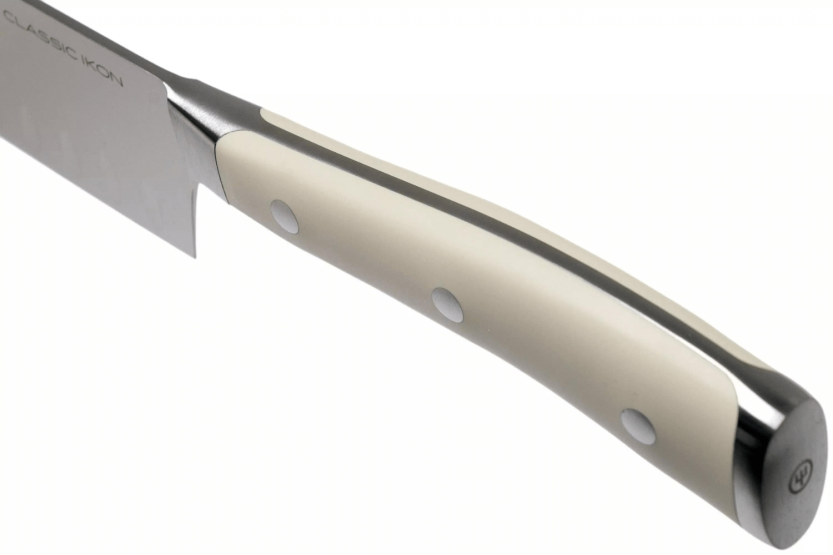 Wüsthof Classic Ikon hvid smedet santoku-kniv 17 cm med granton-kantblad