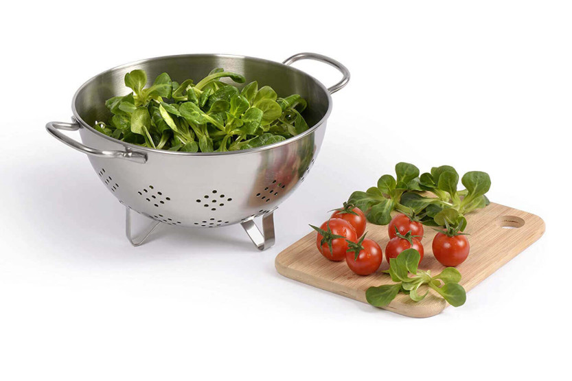 Artame 18/10 ergonomisk dørslag i rustfritt stål med 3 føtter - Diameter 22 cm