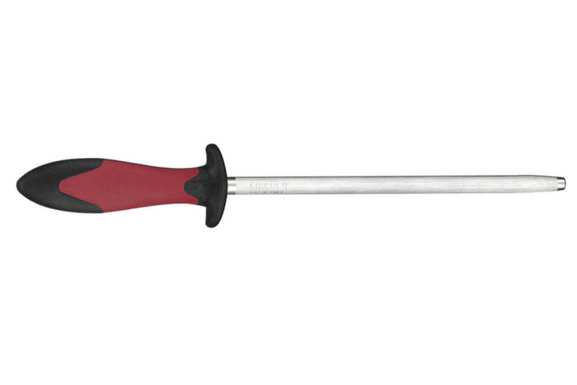 Chaira FISCHER 25cm grano estándar mango rojo y gris