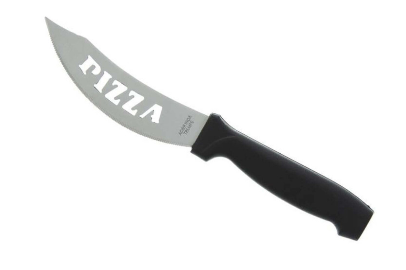 Pizza-Messer aus Edelstahl mit schwarzem Griff
