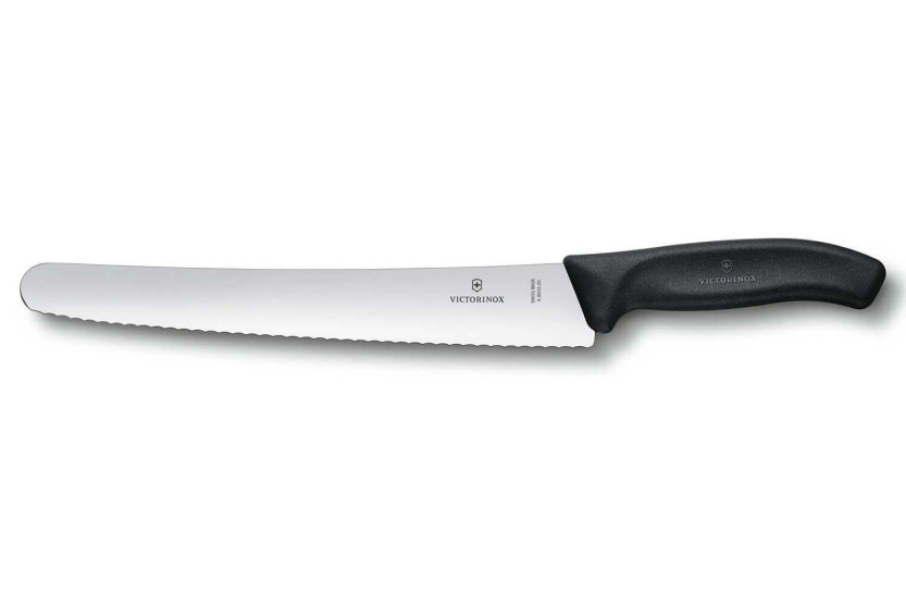 Victorinox Konditor-/cateringkniv - 26 cm savtakket blad - sort Fibrox-håndtag
