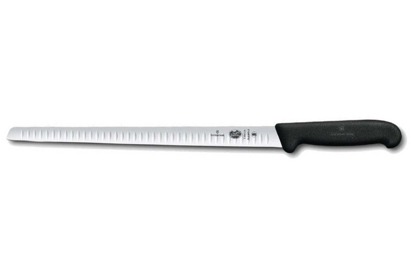 Victorinox laksekniv - 30 cm fleksibel med granton-knivblad - sort Fibrox-håndtag