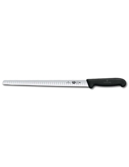 Victorinox laksekniv - 30 cm fleksibel med granton-eggblad - svart Fibrox-håndtak
