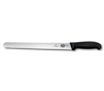 Faca para fiambre Victorinox - lâmina serrilhada 30 cm - cabo em fibrox preto